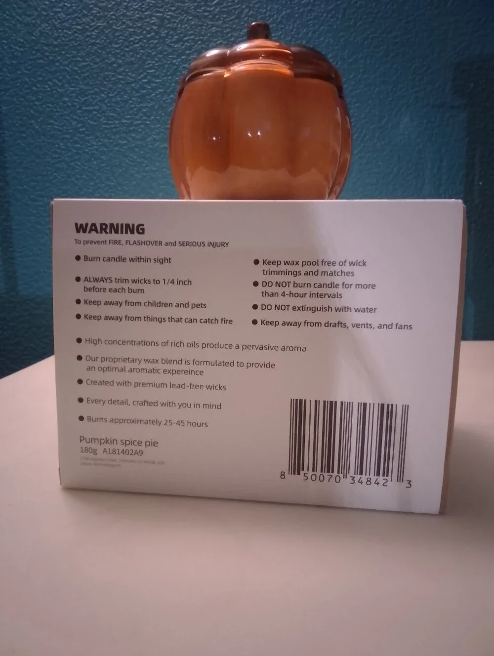 Glebion Scented Candle Pumpkin Spice Pie scent